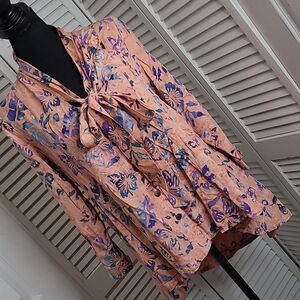 Go Fish handmade in Indonesia hi-low tie front blouse